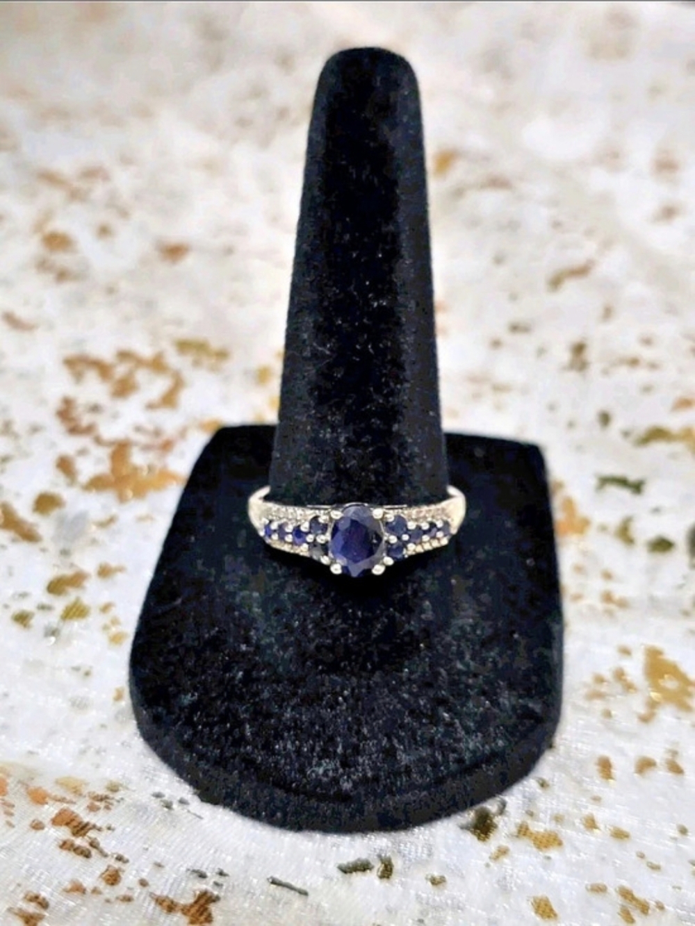 Vintage Saphhire Sterling Silver Ring Size 9